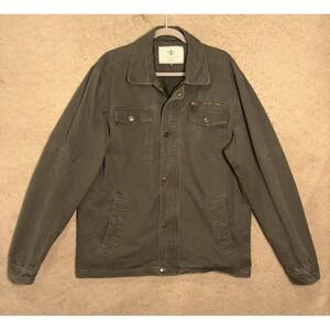 WenVen Military Style Jacket Mens XL Green Twill Cotton Lined Utility Grunge‎
